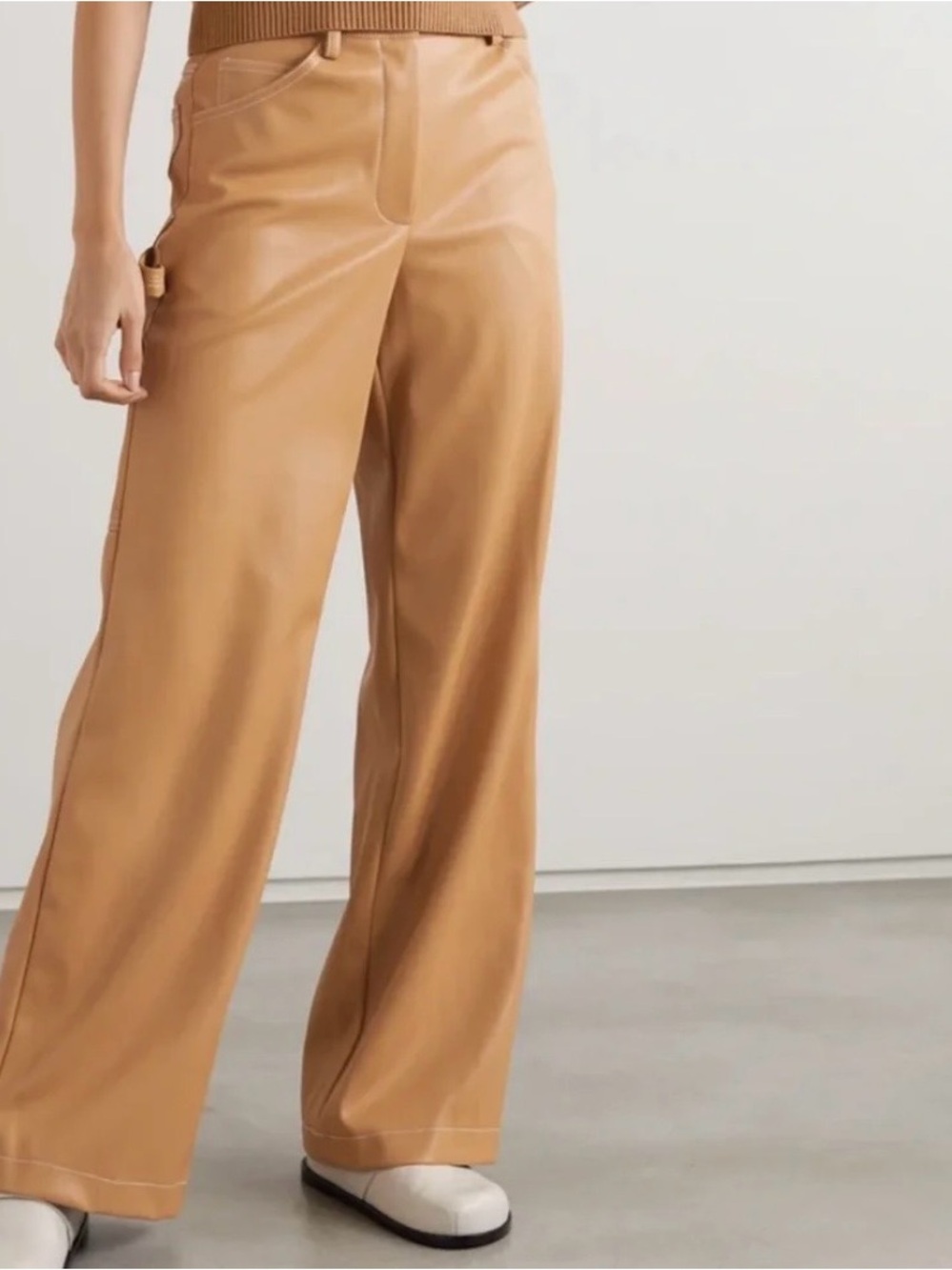 STAUD Full Length Vegan Leather Domino
Pant in Camel Size 2